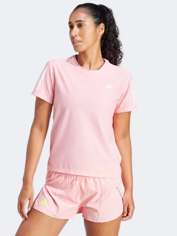 Adidas Own The Run Women Running T-Shirt Semi Pink Spark-- Elegant Classic Vintage