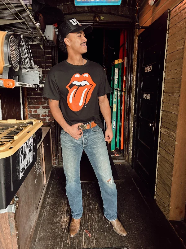 Rolling Stones Tongue T-Shirt-- Print Jacquard Patchwork