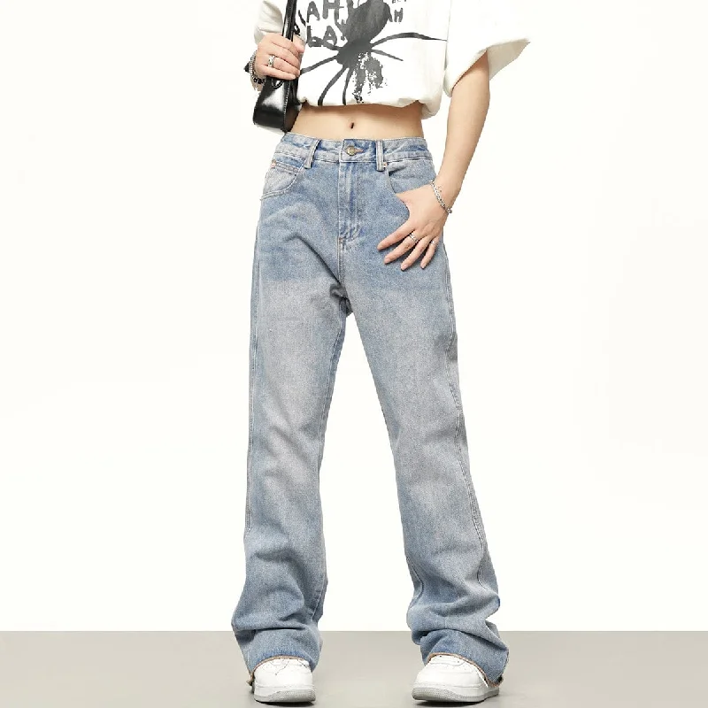 RTK (W) No. 3049 LIGHT BLUE STRAIGHT DENIM JEANS Comfortable Full-Length Denim Jeans