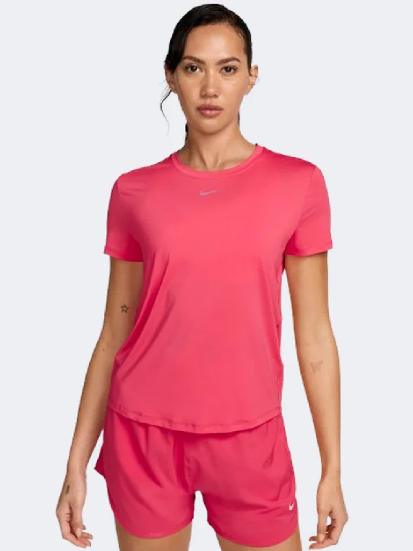Nike One Classic Women Training T-Shirt Aster Pink/Black-- Fleece Nylon Spandex