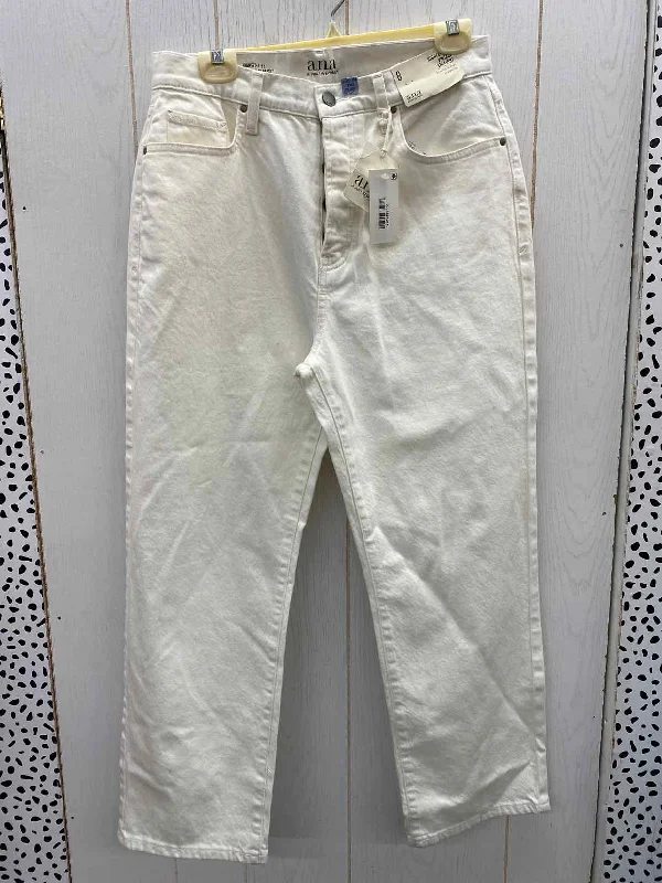 ANA Cream Womens Size 8 Jeans Chic Vintage-Inspired Denim Jeans