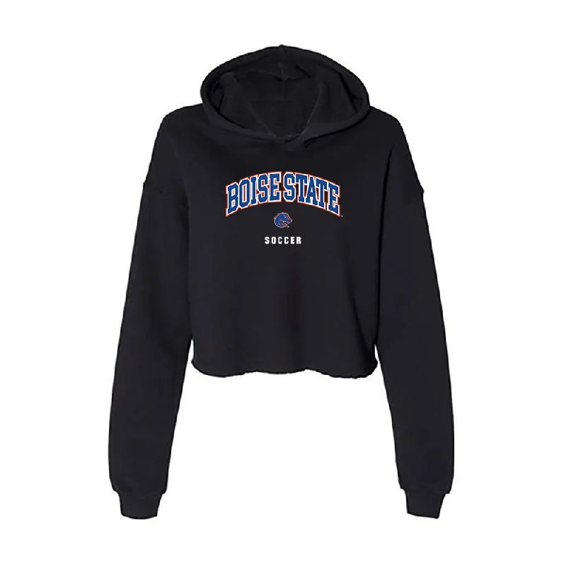 Boise State - NCAA Women's Soccer : Francesca McGuire - Women's Crop Fleece Hoodie Hoodie with Oversized Fit Loose Comfortable