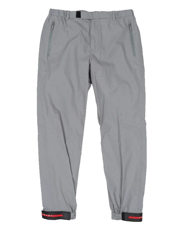 SPG43 Nylon Gabardine Track Pant Classic Straight-Leg Pants