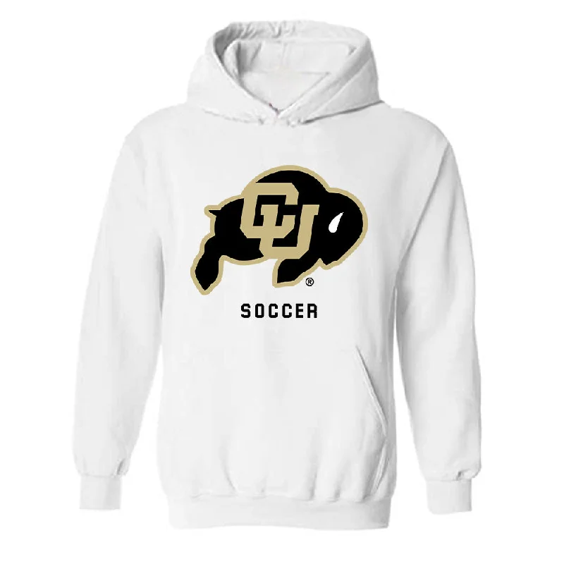 Colorado - NCAA Women's Soccer : Greer Maguire - Hooded Sweatshirt Hoodie with Hem Raw Edge Edgy Unfinished