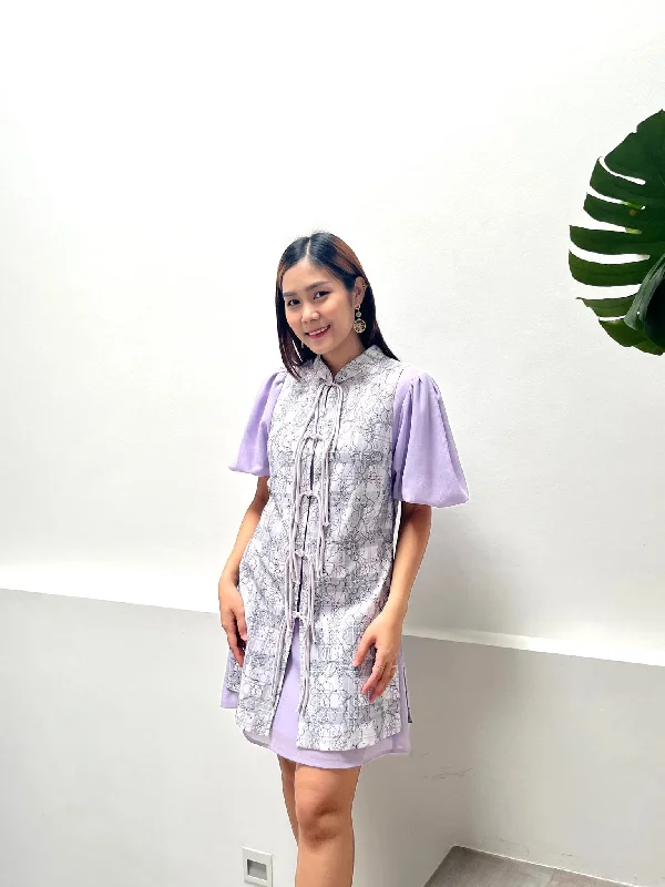 Albertine Pufft Sleeve Dress Crew Neckline Sporty