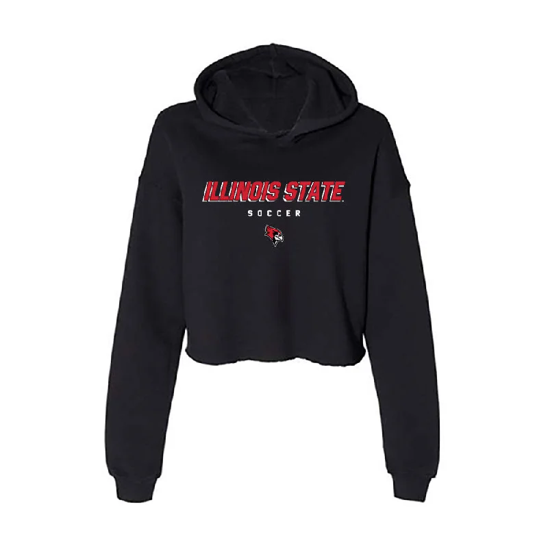 Illinois State - NCAA Women's Soccer : Katharine Ashley - Women's Crop Fleece Hoodie Hoodie with Hem Fringe Bohemian Relaxed