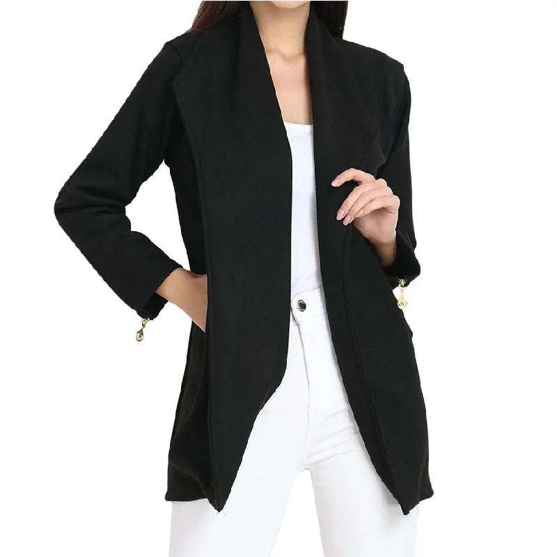 Women's Suede Solid Jacket Satin Jacket Silk Jacket Chiffon Jacket