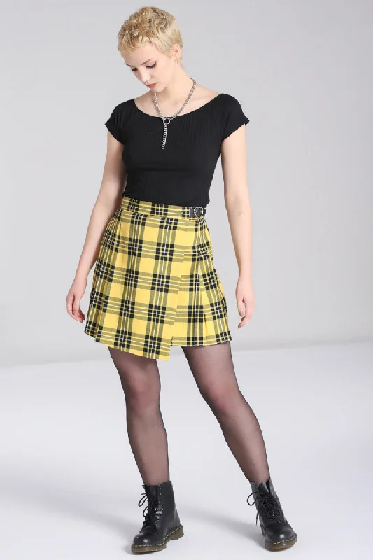 Corey Plaid Mini Skirt by Hell Bunny leather skirt sleek